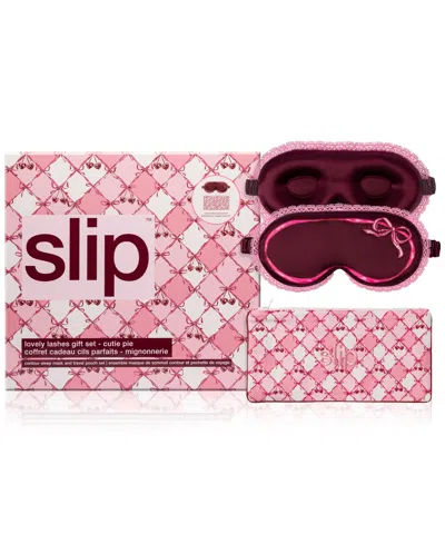Slip Pure Silk Lovely Lashes Gift Set In Burgundy
