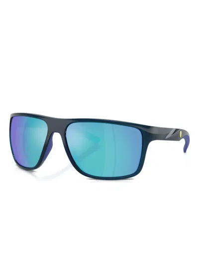Scuderia Ferrari Rectangle-frame Sunglasses In Blue