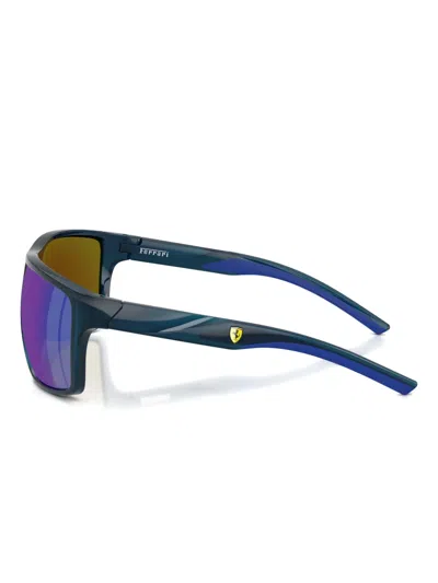 Scuderia Ferrari Rectangle-frame Sunglasses In Blue