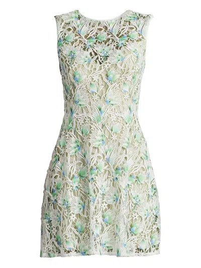 Tadashi Shoji Chy25426sx Short Homecoming Floral Cocktail Mini Dress In White