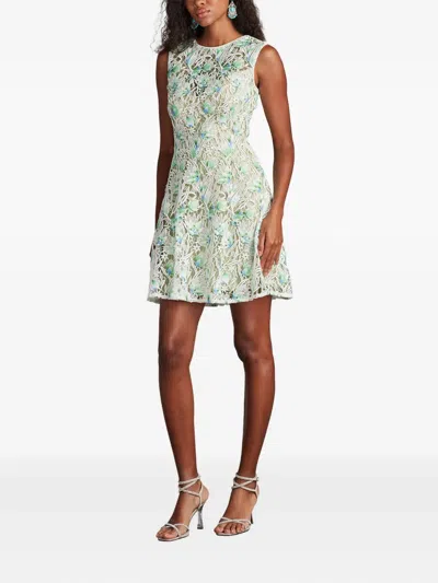 Tadashi Shoji Chy25426sx Short Homecoming Floral Cocktail Mini Dress In White