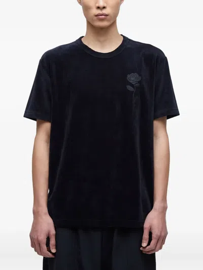 Osklen Velvet Rose-print T-shirt In Black