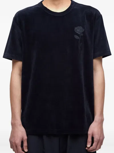 Osklen Velvet Rose-print T-shirt In Black