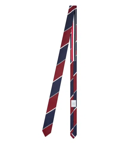 Thom Browne Striped Tie In Multi