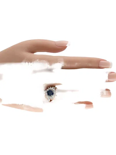 Pre-owned Lb Exclusive Platinum Multi-stone Cluster Ring In Silver