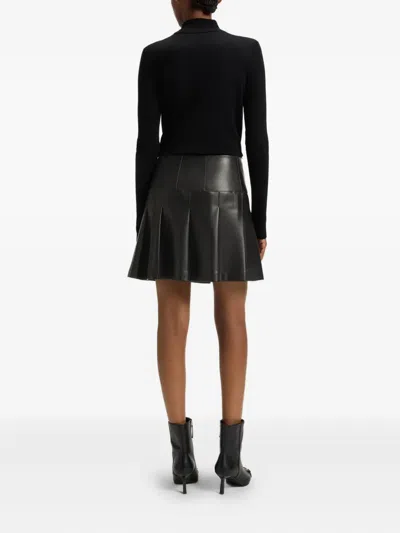 Hugo Boss Pleated Mini Skirt In Black