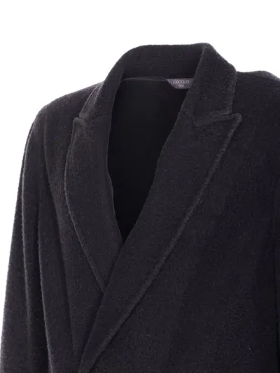 Circolo 1901 Double-breasted Jacket Featuring Pockets In Black