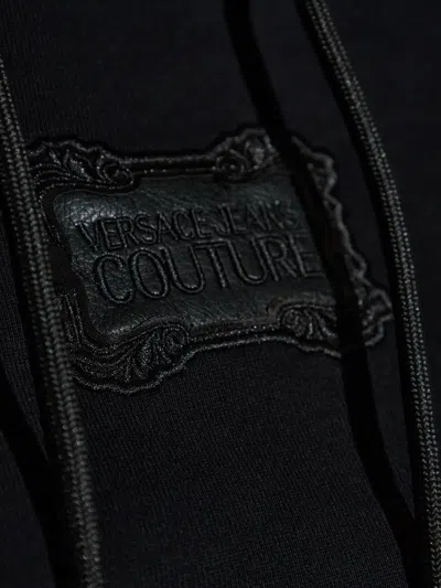 Versace Jeans Couture Logo-patch Hoodie In Black