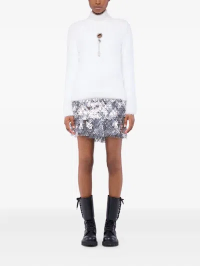 Rabanne Key-detail Long-sleeves Top In White