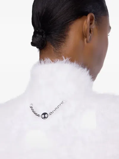 Rabanne Key-detail Long-sleeves Top In White