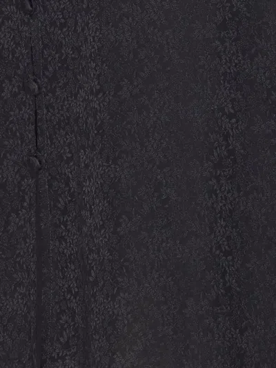 Chloé Blouse With Maxi Collar In Silk Jacquard And Lace In Black