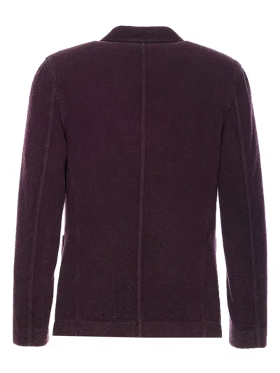 Circolo 1901 Textured Fabric Jacket Notched Lapel In Purple