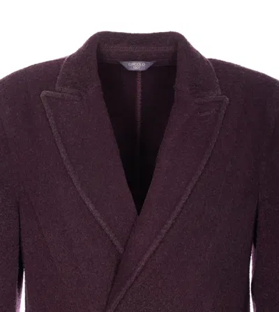 Circolo 1901 Textured Fabric Jacket Notched Lapel In Purple