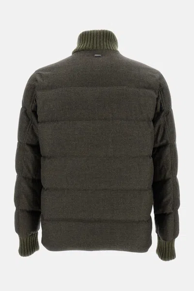Herno Wool And Cashmere Bomber Jacket Jackets And Coats Green In Green