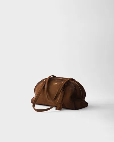 Prada Medium Bowling Bag In Vintage Leather In Brown