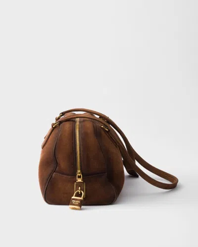 Prada Medium Bowling Bag In Vintage Leather In Brown