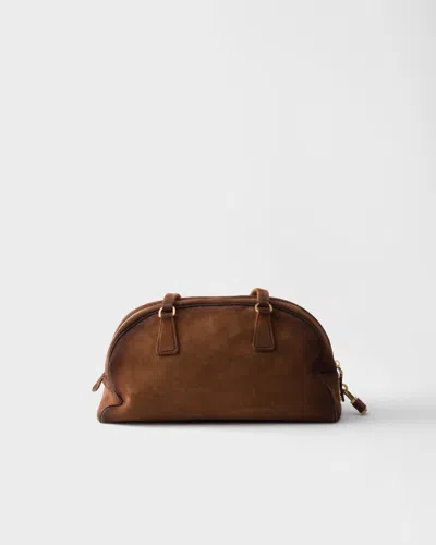 Prada Medium Bowling Bag In Vintage Leather In Brown
