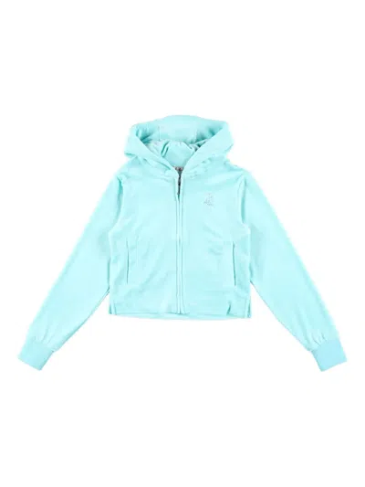 Juicy Couture Zip-up Embellished Hoodie In Blue