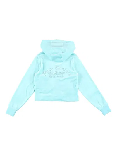 Juicy Couture Zip-up Embellished Hoodie In Blue