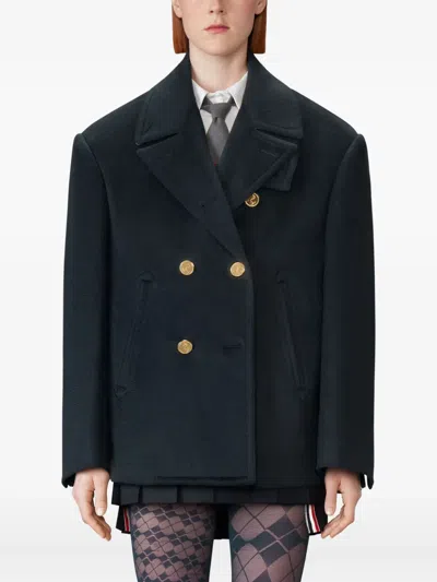 Thom Browne Double-breasted Jacket In Blue