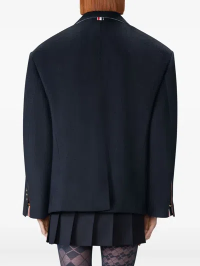 Thom Browne Double-breasted Jacket In Blue
