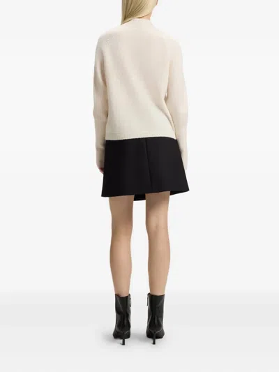Hugo Boss Wool-blend Sweater With Mock Neck In Neutral