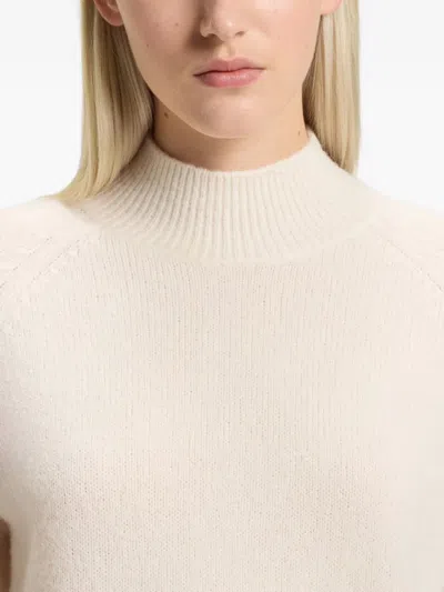 Hugo Boss Wool-blend Sweater With Mock Neck In Neutral