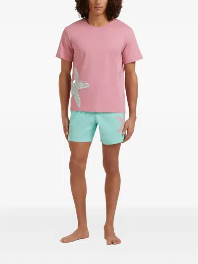 Vilebrequin Starfish-detail Crew-neck T-shirt In Pink