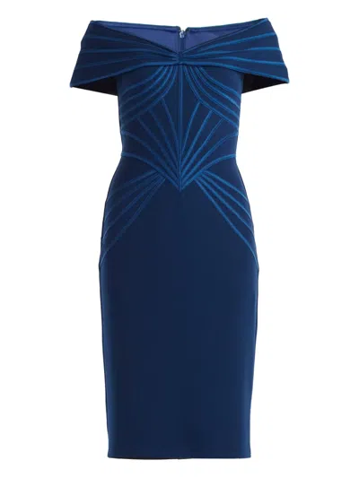 Tadashi Shoji Bos25683m Short Cocktail Evening Dress In Blue