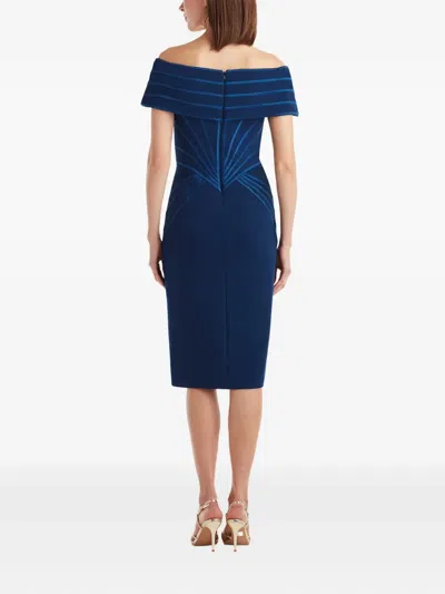 Tadashi Shoji Bos25683m Short Cocktail Evening Dress In Blue