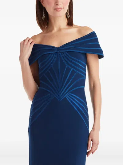 Tadashi Shoji Bos25683m Short Cocktail Evening Dress In Blue
