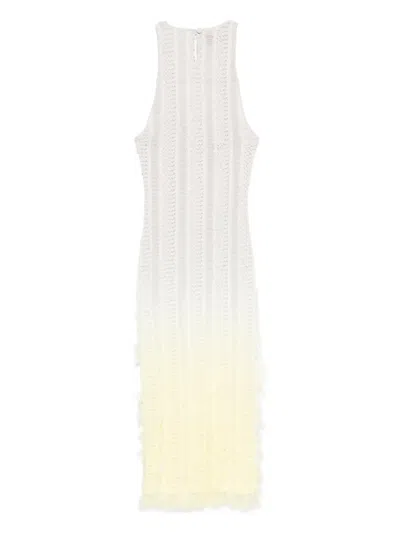 ANGEL 深V领渐变色中长连衣裙