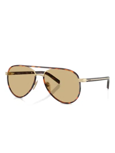 Prada Pr B57s Aviator Steel Sunglasses In Multi