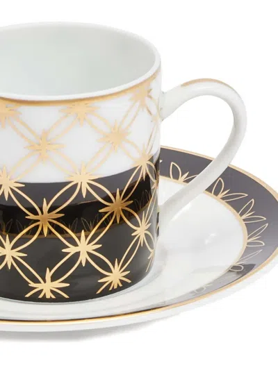 Pinto Paris Kyoto Pattern Coffee Cup And Saucer In Black