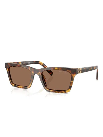 Miu Miu Square-frame Tortoiseshell Sunglasses In Brown