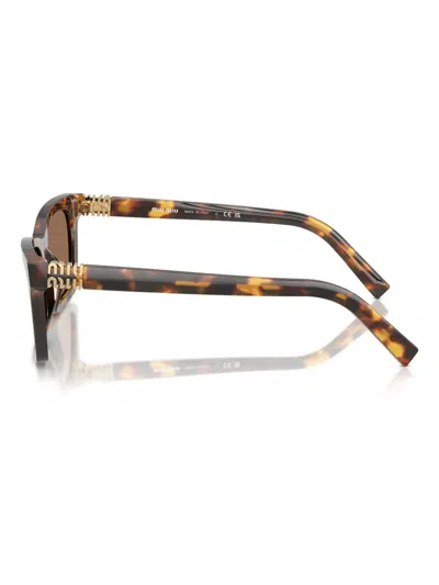 Miu Miu Square-frame Tortoiseshell Sunglasses In Brown