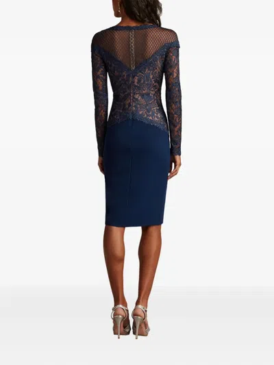 Tadashi Shoji Embroidered Lace Long Sleeve Cocktail Dress In Multi