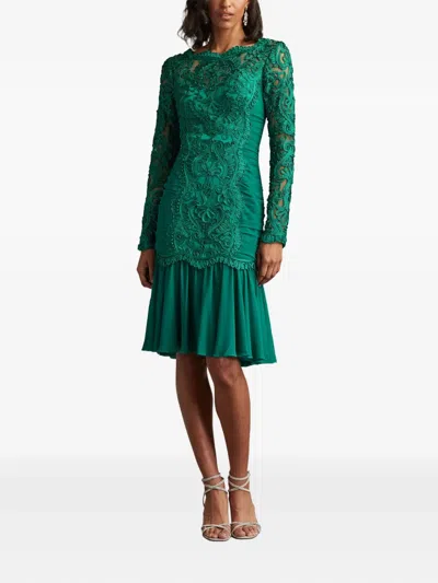 Tadashi Shoji Scroll Soutache Long Sleeve Cocktail Dress In Metallic