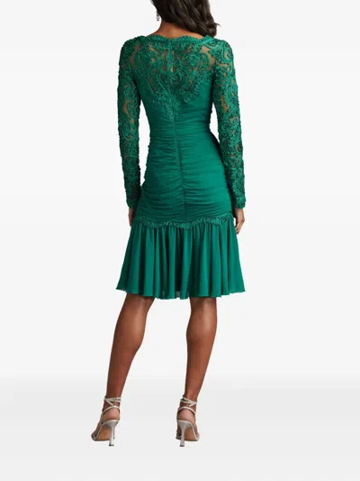 Tadashi Shoji Scroll Soutache Long Sleeve Cocktail Dress In Metallic