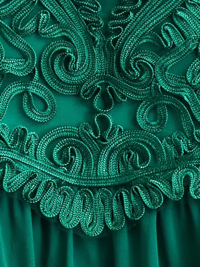 Tadashi Shoji Scroll Soutache Long Sleeve Cocktail Dress In Metallic