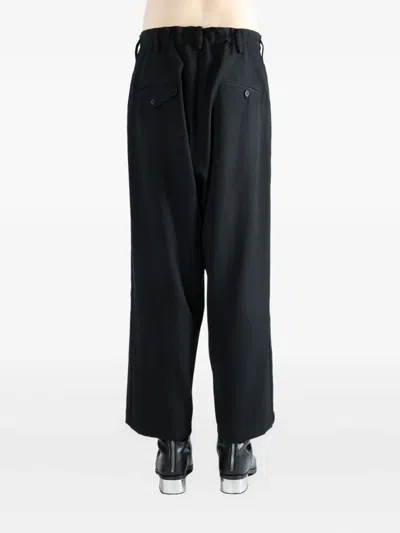 Yohji Yamamoto Pleat-detail Wool Trousers In Black