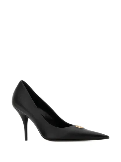 Balenciaga 90mm Avenue Leather Pointed-toe Pumps In Black