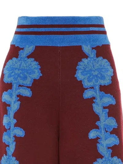 Temperley London Floral Knit Trousers In Brown