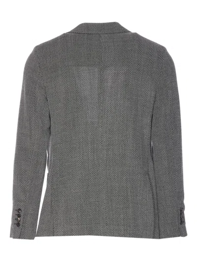 Circolo 1901 Chevron Motif Single Breasted Jacket In Gray