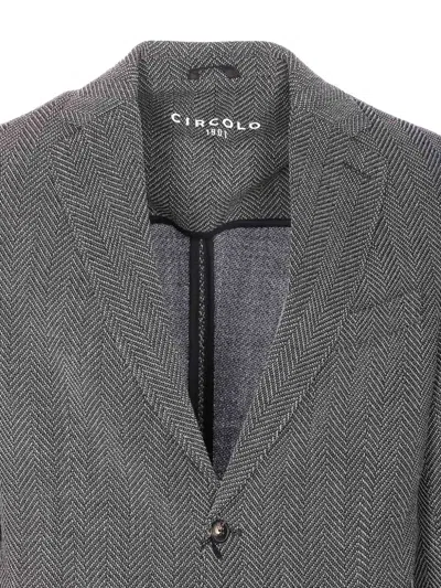 Circolo 1901 Chevron Motif Single Breasted Jacket In Gray