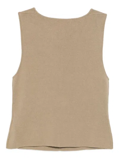 Aya Muse Off Shoulder Seam Top Clothing In Brown