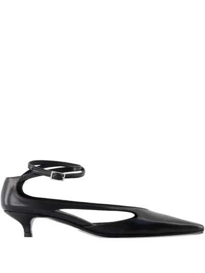 Totême Toteme 35mm Pointed Ankle-strap Pumps In Black