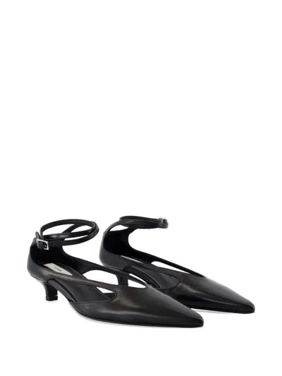 Totême Toteme 35mm Pointed Ankle-strap Pumps In Black