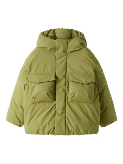 Il Gufo Hooded Flap-pocket Coat In Green