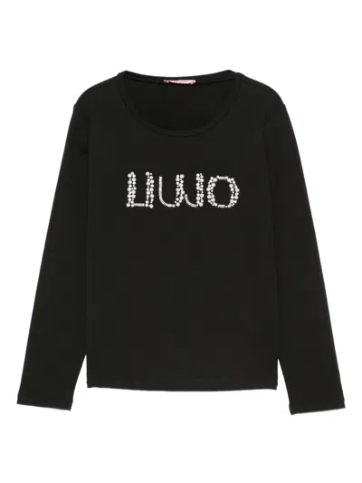 Liu •jo Logo-embellished T-shirt In Black